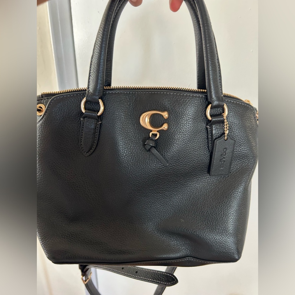 Coach Black Leather Handbag Remi Satchel